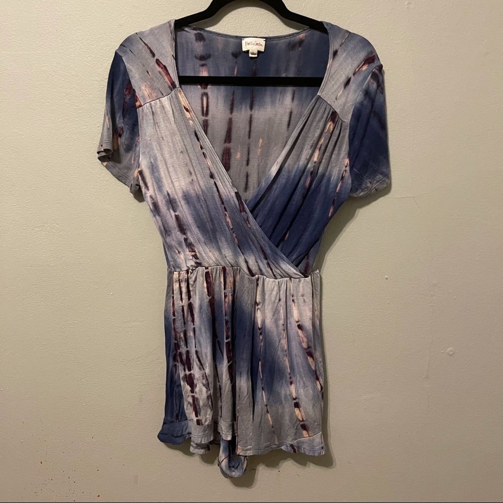 Blue tie dye romper